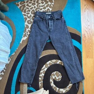 Black Denim Cutoff Levi Jeans- wedgie straight 27